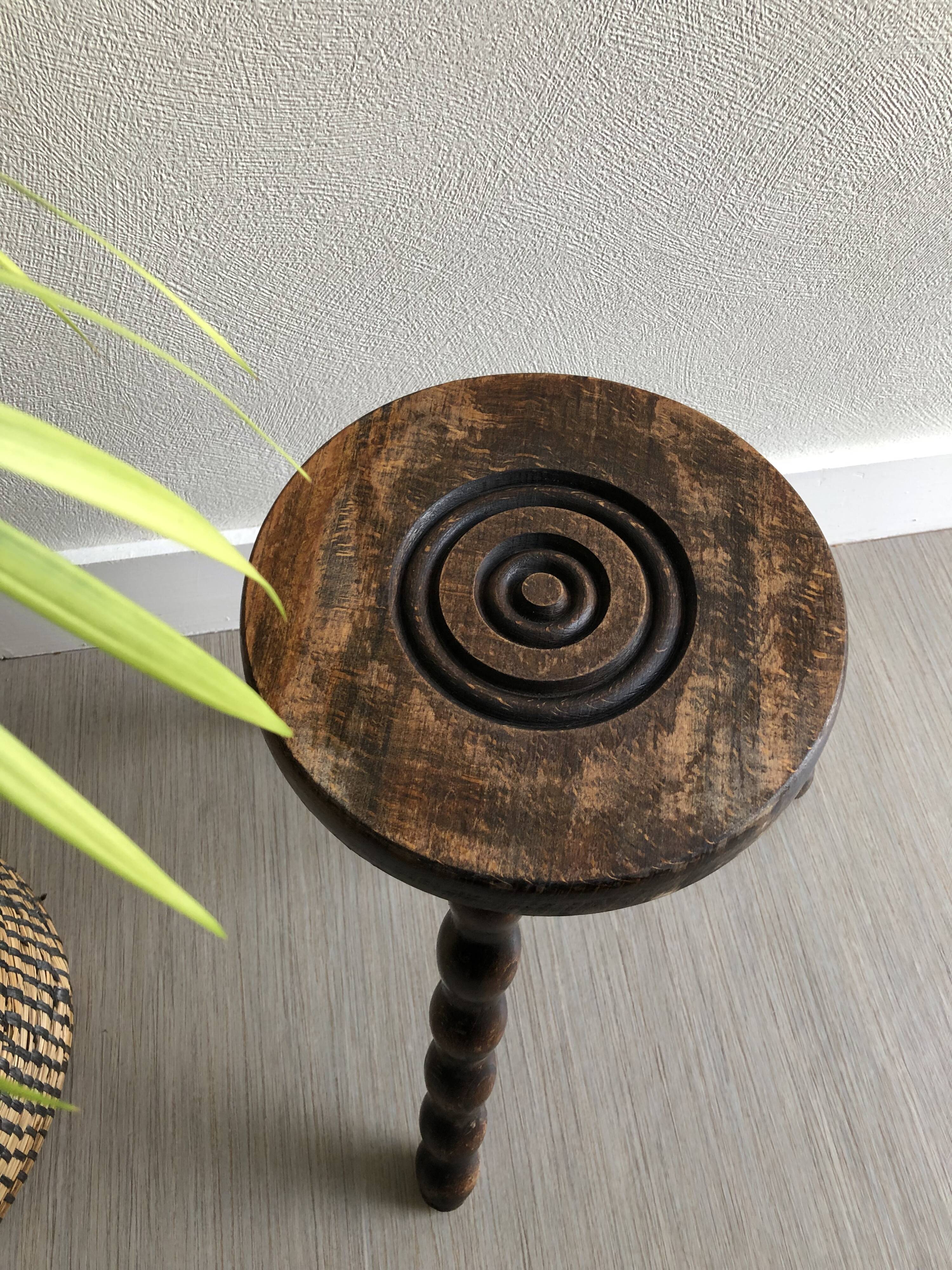 Wood tripod stool