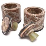 Pair of vintage marble candy boxes