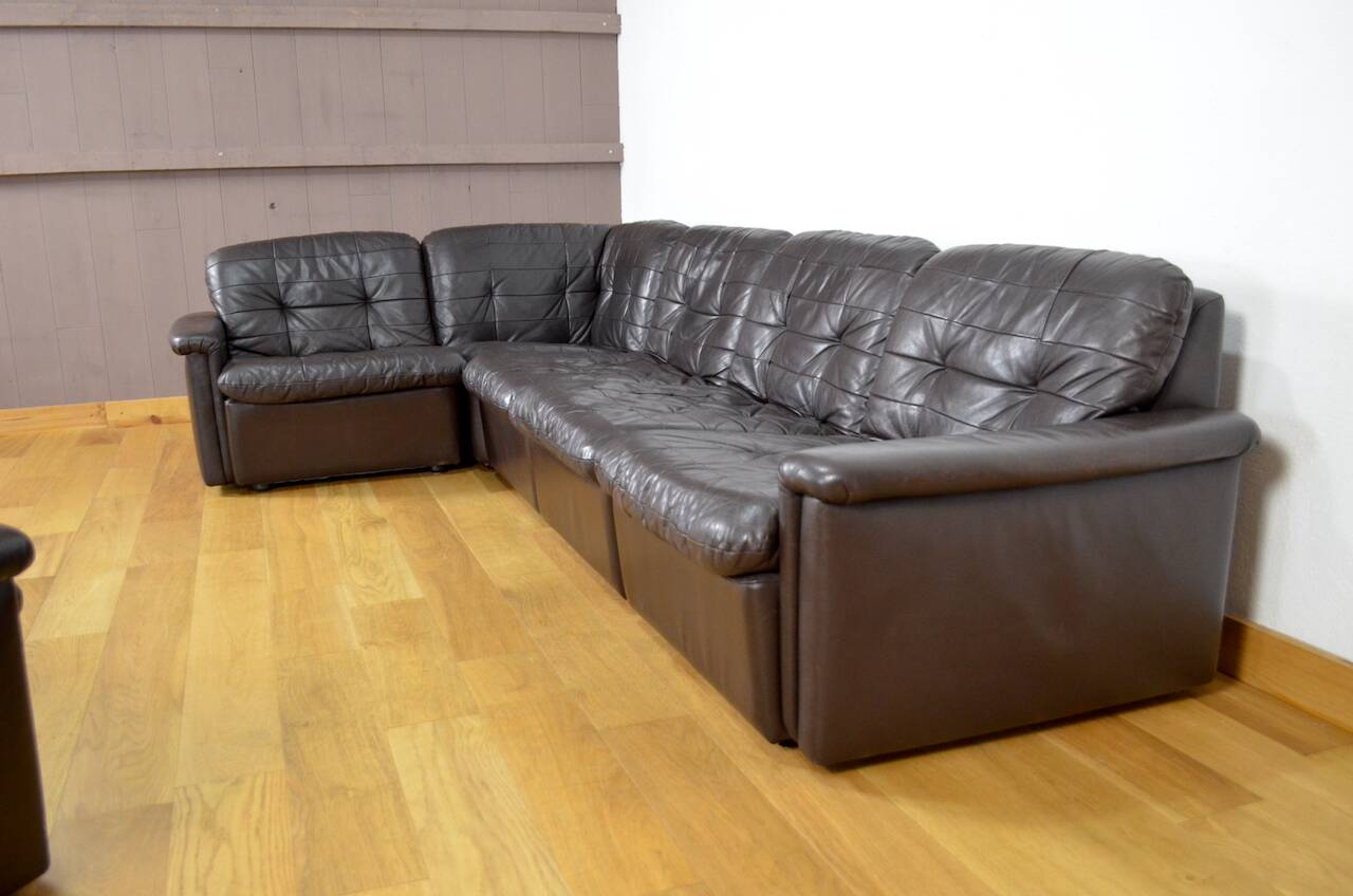 Modular vintage leather lounge from the 1970s/1980s
