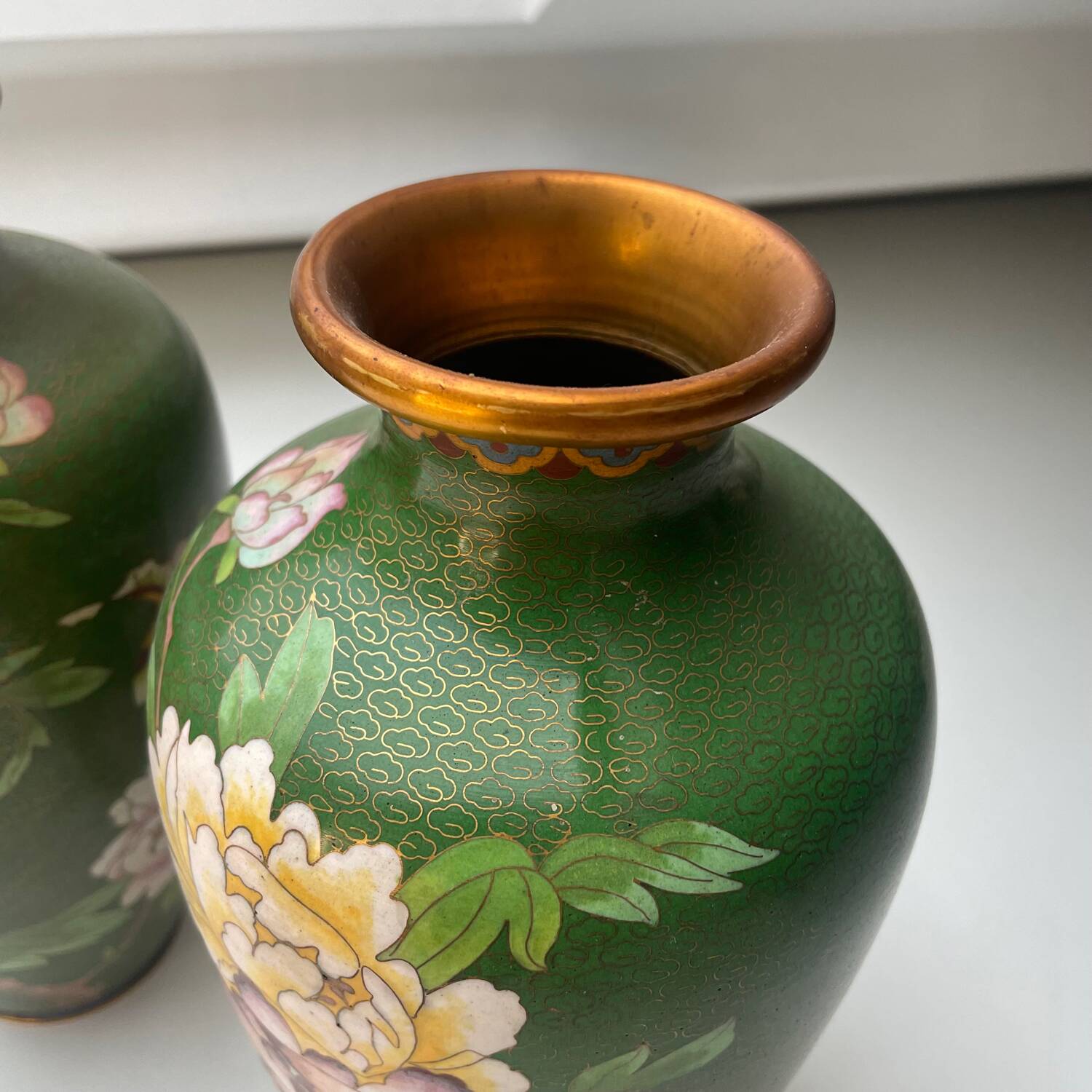 Paire de vases cloisonnés