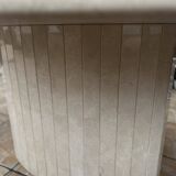 Oval dining table in light beige travertine marble - 1970