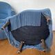 Pair of blue velvet toad armchairs from the 60s