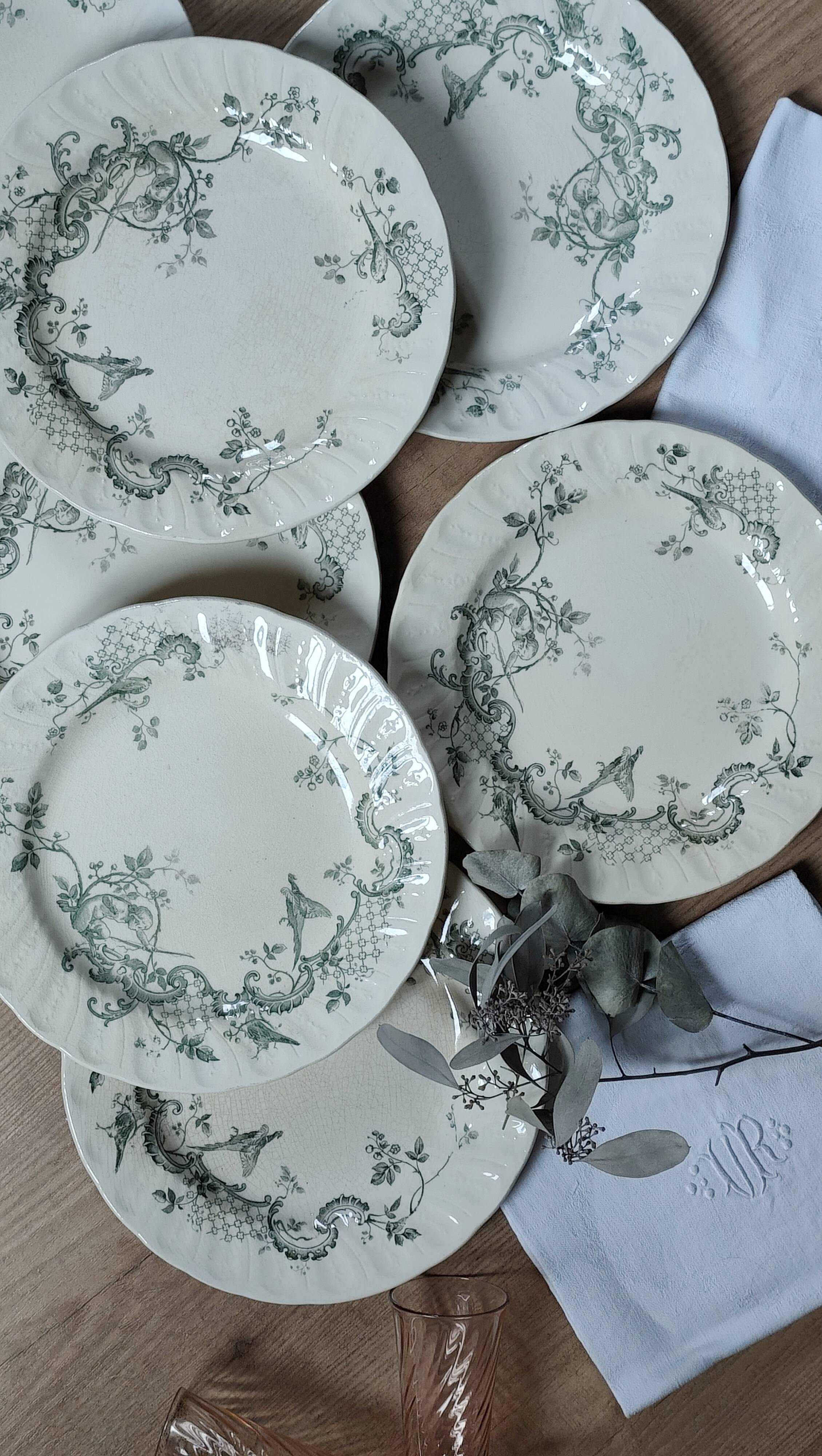 Set of 7 Lauzun Gien ironstone plates