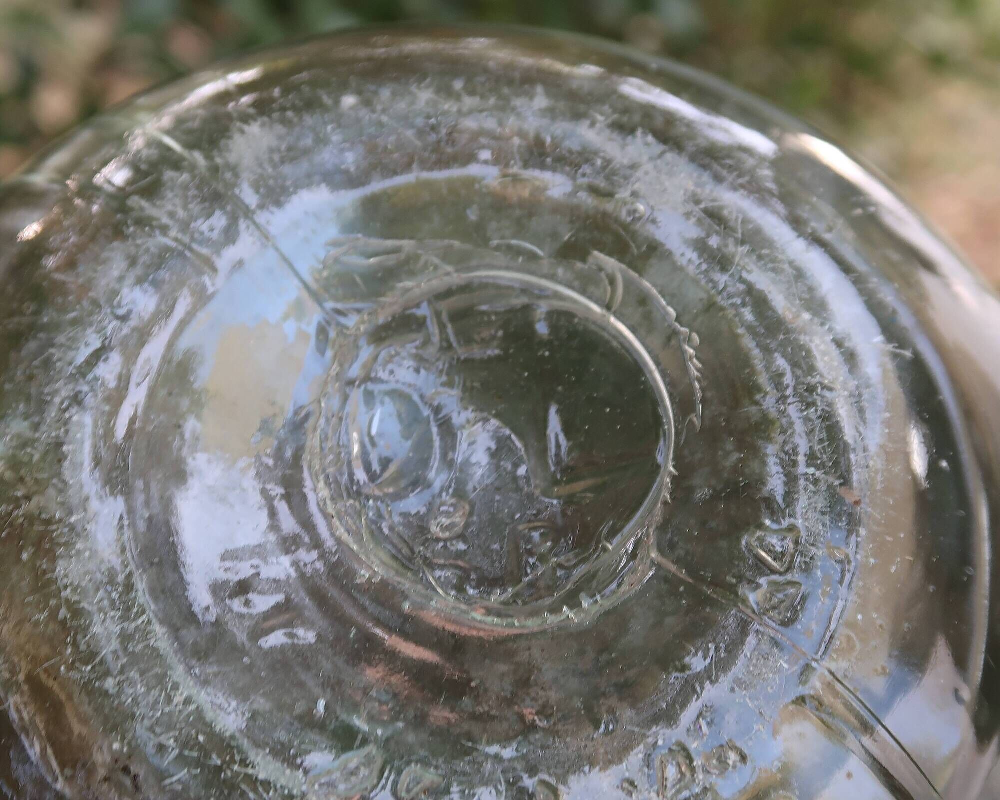 Small transparent glass demijohn 5L, 1950s