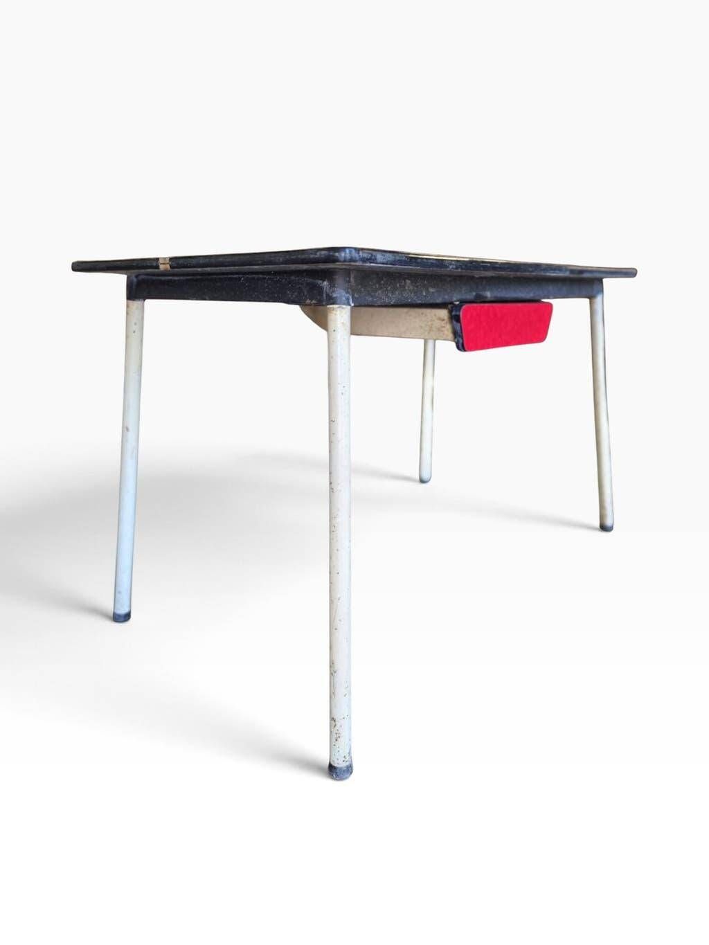 Vintage side table/desk in red formica.