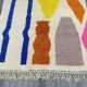 Blessed Moroccan Ourain rug, handwoven with colourful patterns, 150/250 cm.