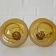 1 of 2 hand blown amber glass pendant lamp / redesign vintage hanging light
