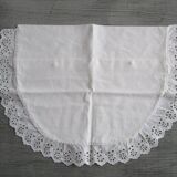 Antique embroidered crescent-shaped cradle pillowcase