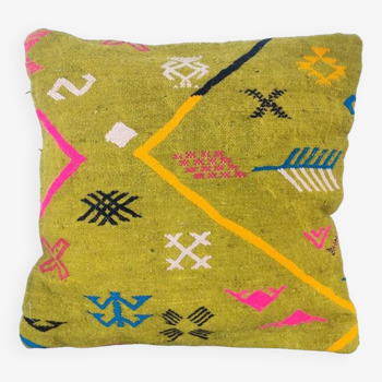 Tribal Green Moroccan Cushion