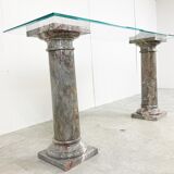 Vintage marble column console table Italy, 1960s