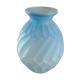 Molded pressed glass blue vase Art Deco, France