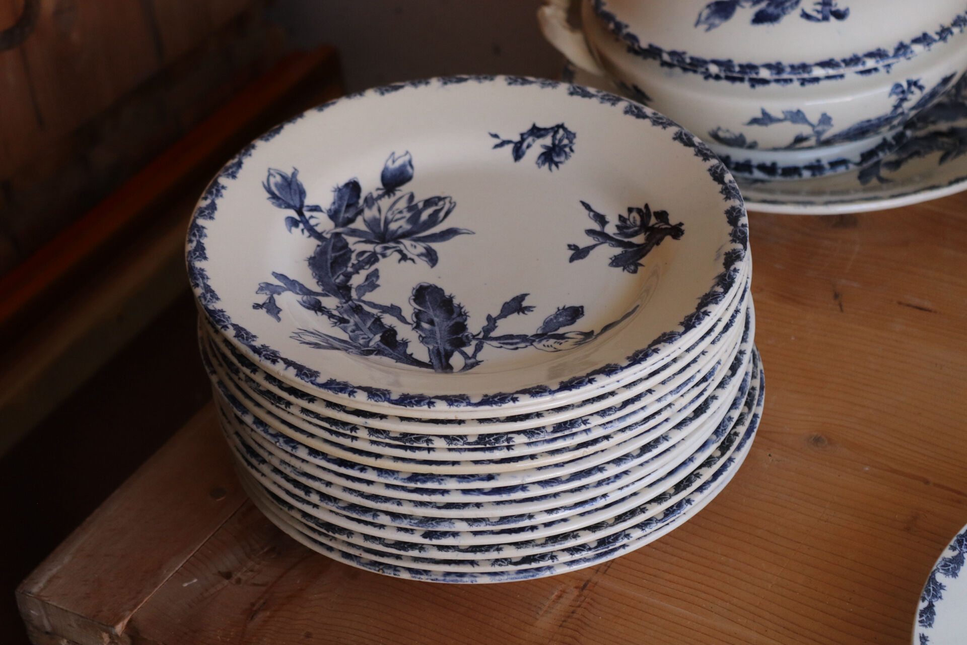 antique Gien service model Cactus in earthenware