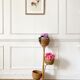 Porte plante en rotin vintage