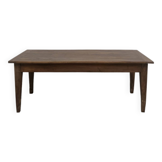 Solid walnut farmhouse table with spindle legs