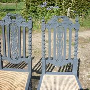 Pair of 2 carved neo-Renaissance Henri II chairs
