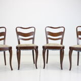 1940s set of 4 dining chairs, czechoslovakia