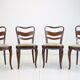 1940s set of 4 dining chairs, czechoslovakia