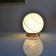 Art Deco table lamp with blue speckled opaline glass globe