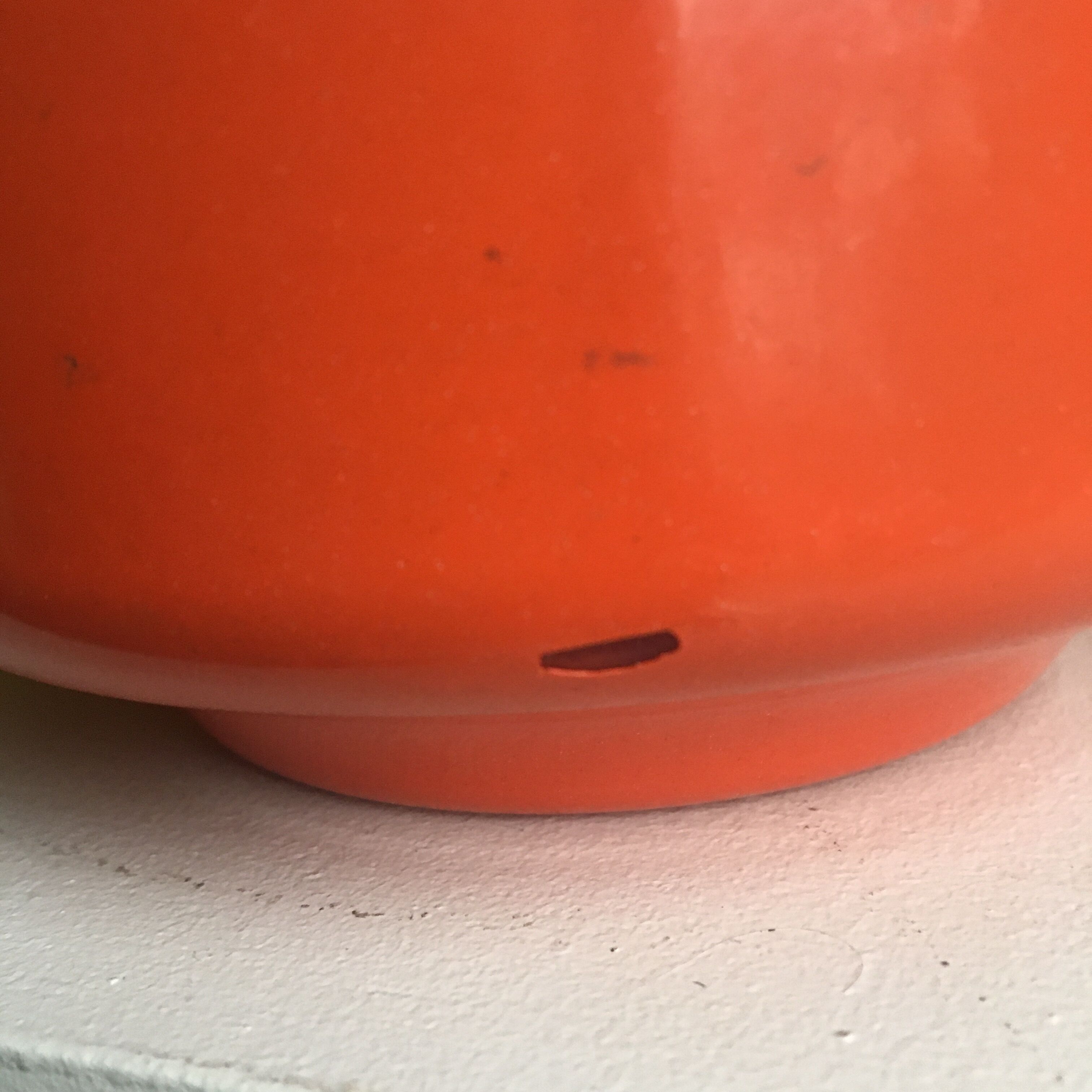 70s painted glass lamp