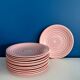 Longchamp pink marbled ceramic plate set - vintage plate