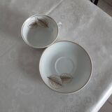 Cup and saucer in Limoges porcelain by Bernardaud Catherine.