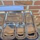 Pair of flat stainless steel serving trays