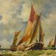 Tableau "Sailboats in Rough Seas" signed Albert Hess – Mid 20th century