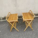 Pair of vintage rattan bedside tables