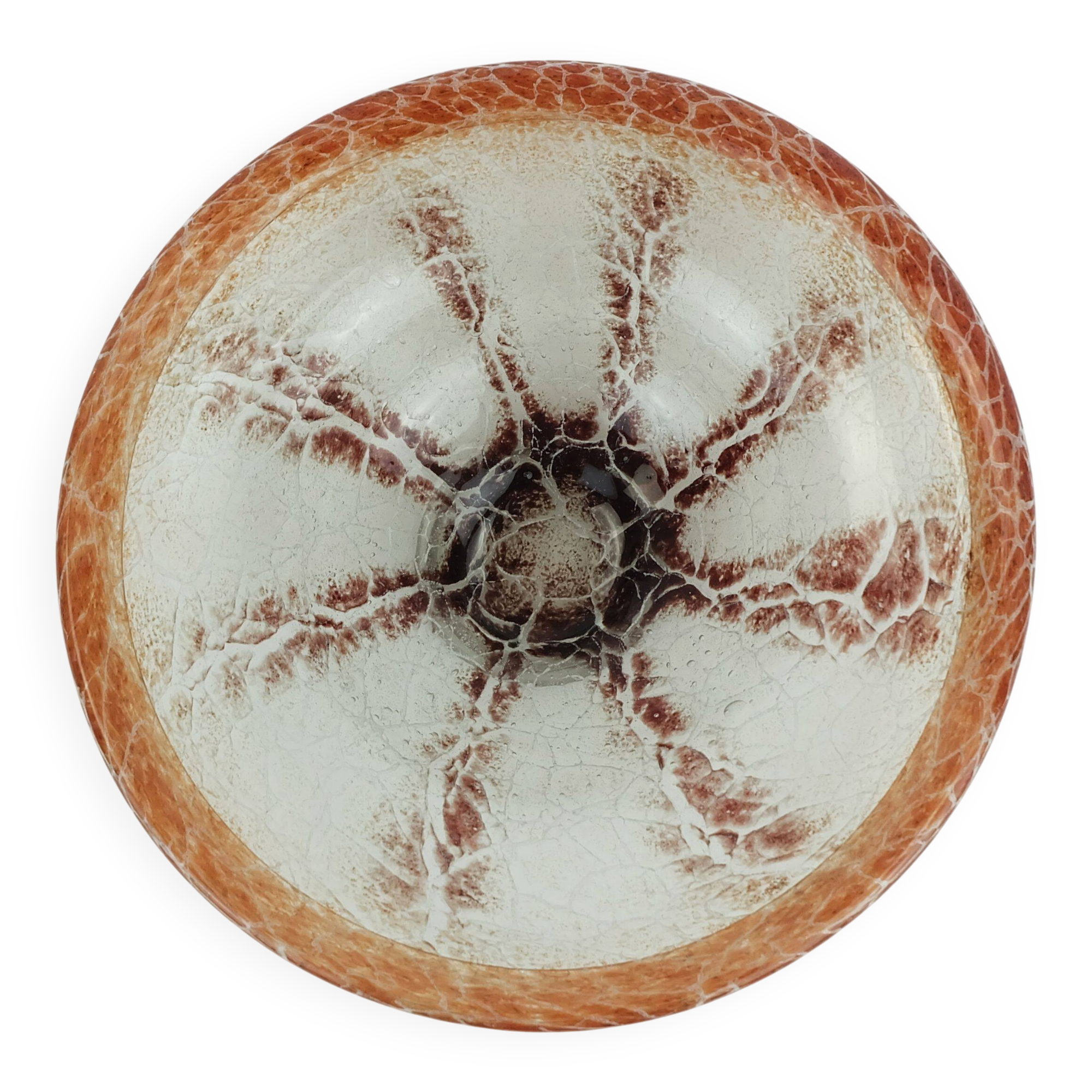 WMF art deco ikora glass BOWL karl wiedmann 1930s orange and dark red