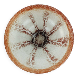 WMF art deco ikora glass BOWL karl wiedmann 1930s orange and dark red