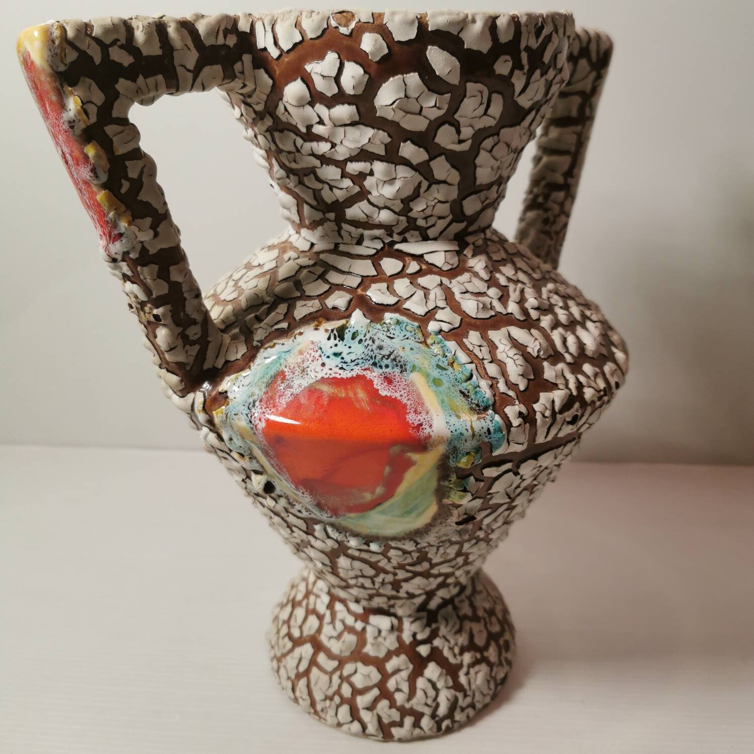 Large vintage vallauris vase volcano lava fat lava