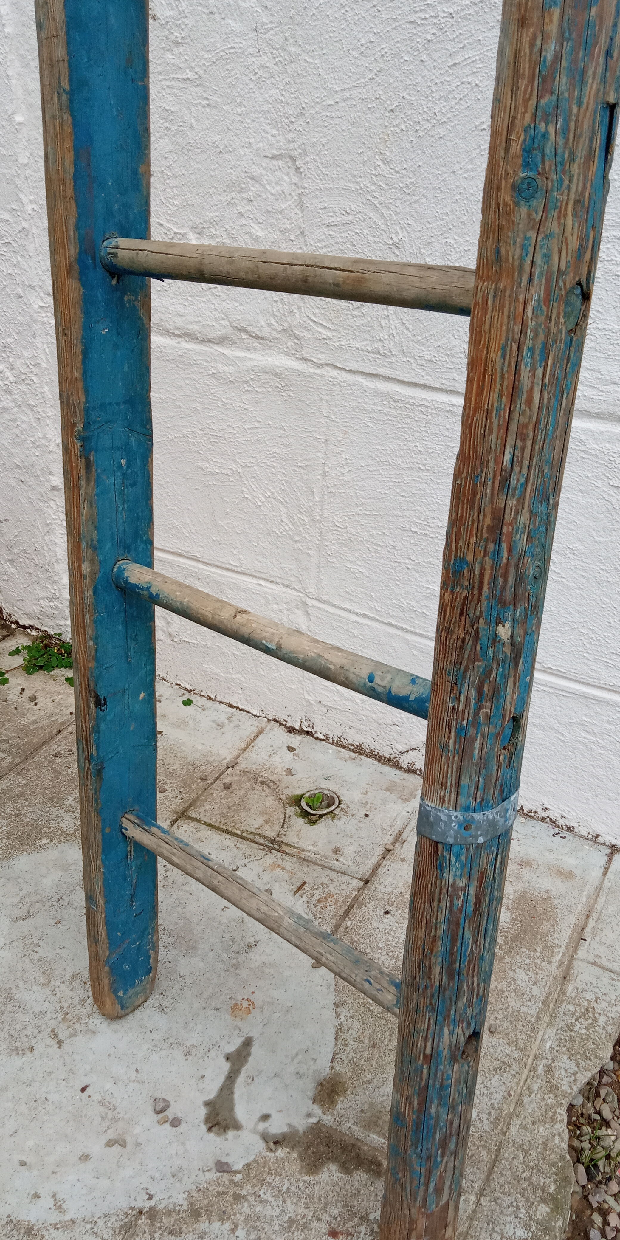Farm ladder 3.5 m blue patina