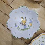 Set of 5 Moustiers porcelain pieces in perfect condition