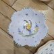Set of 5 Moustiers porcelain pieces in perfect condition
