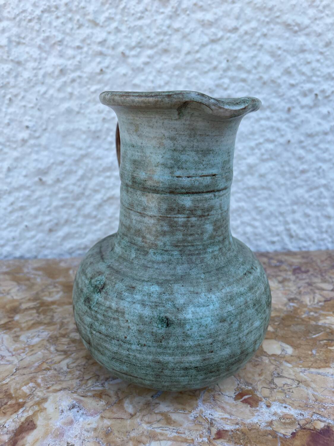 Small water green ceramic pitcher