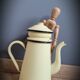 Enamelled yellow coffee maker