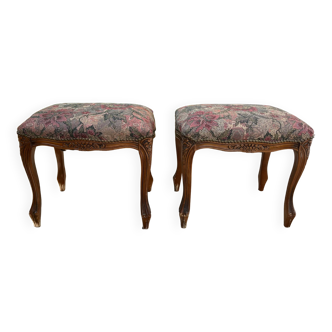 Paire de tabourets en bois