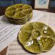 Set of 8 Gien oyster plates – Olive green