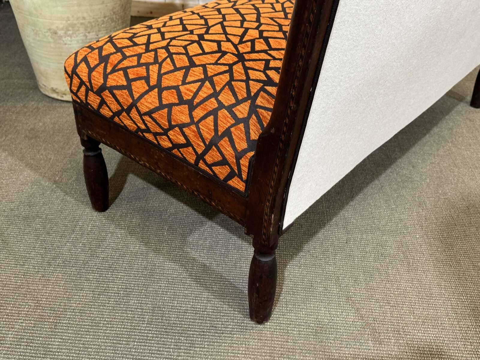 1930s bistro bench, upholstery and fabric completely redone.