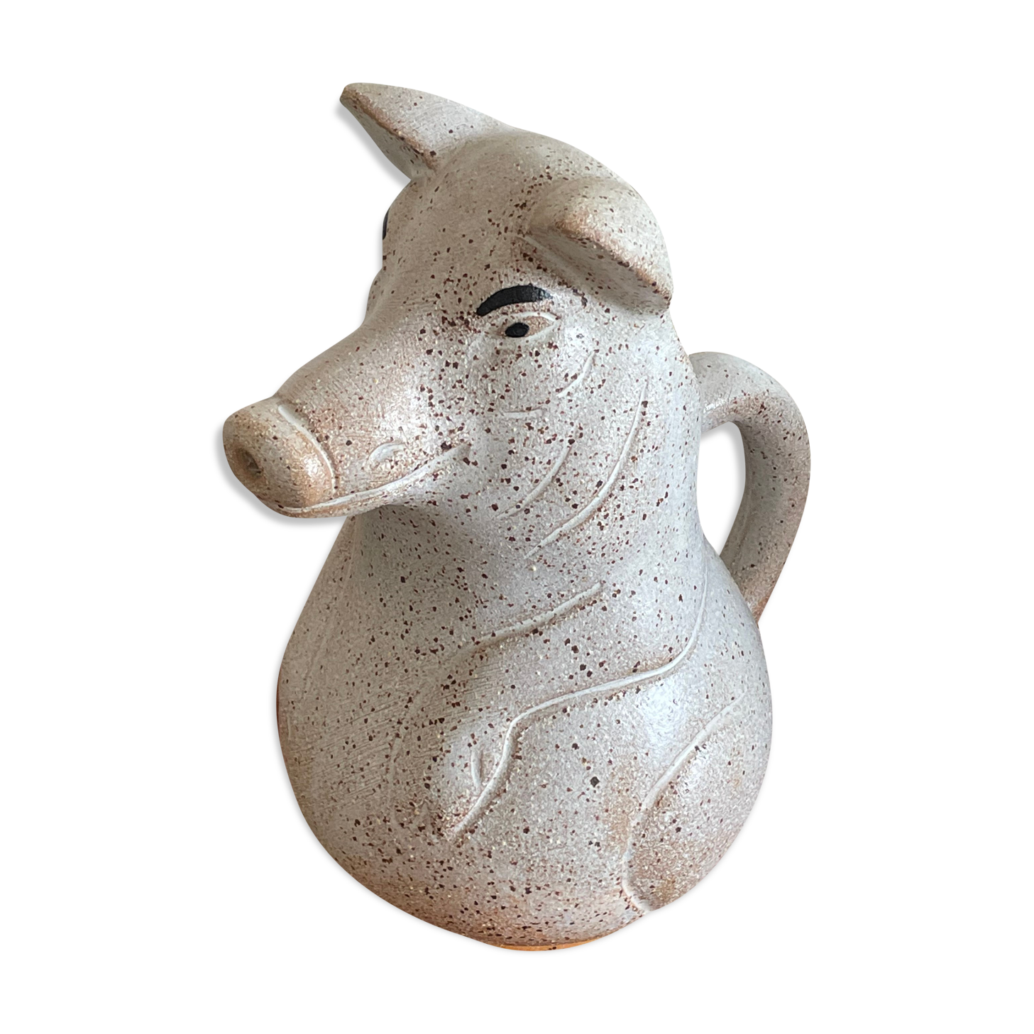 Pig-shaped sandstone pitcher