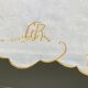 2-seater drap embroidered CR gold yellow scalloped edge