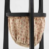 Art Nouveau side table in blackened wood with storage basket, Belgium ca. 1910