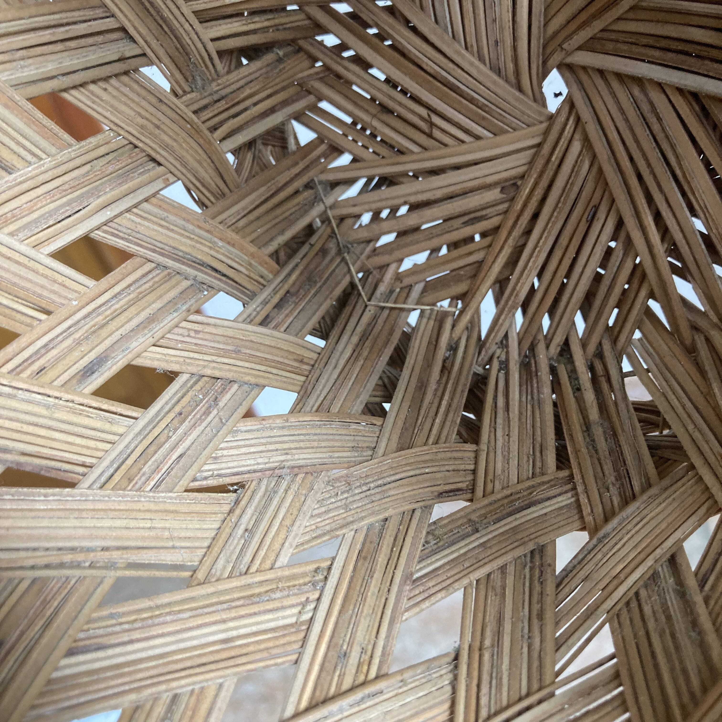 Vintage woven wicker plant pot cover