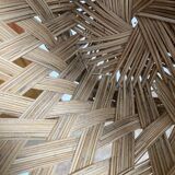 Vintage woven wicker plant pot cover