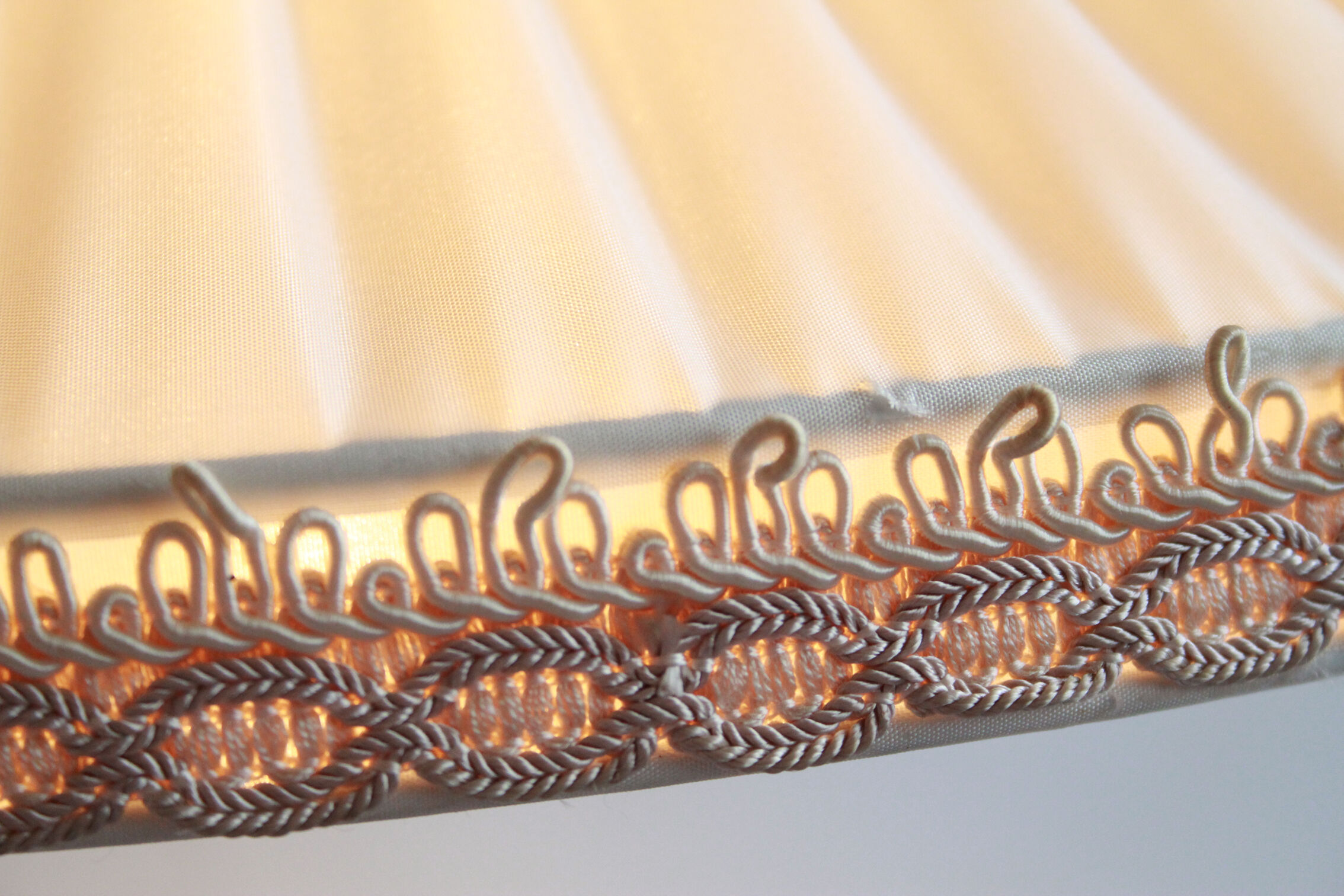 1950s floor lamp in brass with plisée lampshade