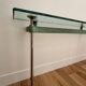 Metal and glass console, unique piece 1980