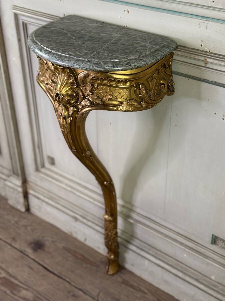 Console D’entre-deux, Bois Sculpté Et Doré De Style Louis XV, Vers 1900, Ma