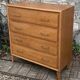 Vintage chest of drawers with compass feet, oak, original patina, 1950s