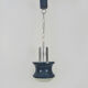 Vintage blue and gray pendant lamp in metal and plastic year 70