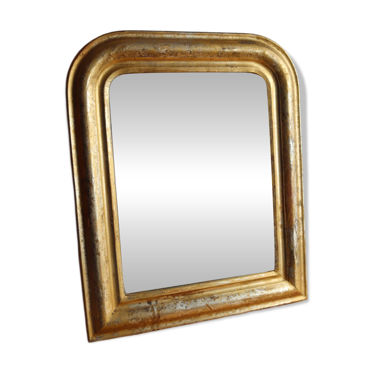 Antique Louis-Philippe gilded small mirror